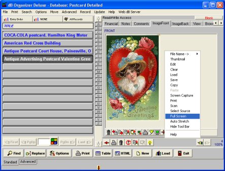 postcard software image field