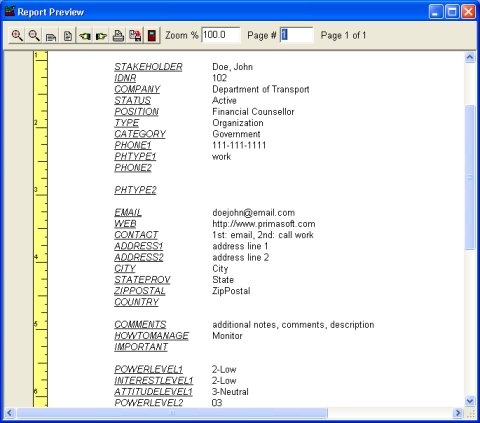 stakeholder simple report