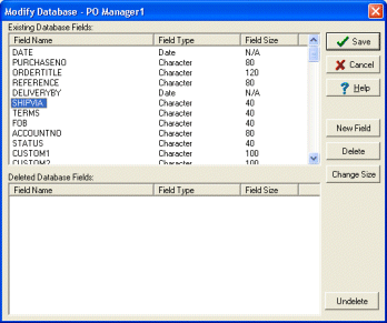 purchase order software modify database