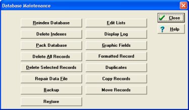 database maintenance features