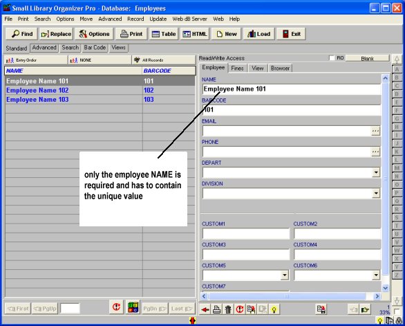 software tracker, employees database