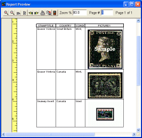 stamp software, preview report