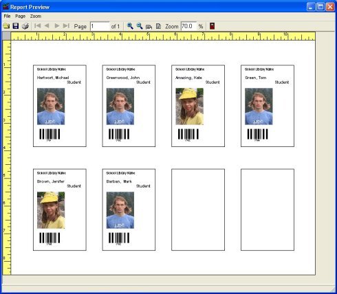 student cards labels