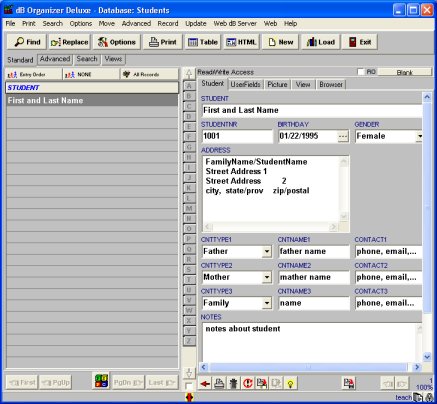 teacher software, student database