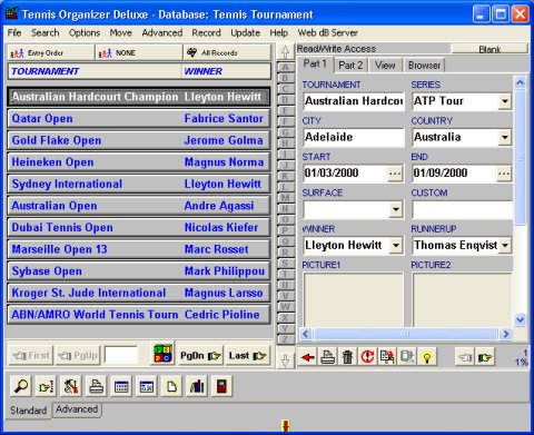 Tennis software solution template