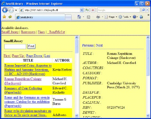 library opac, browser viewer