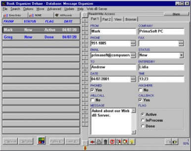 Software template, Message Organizer
