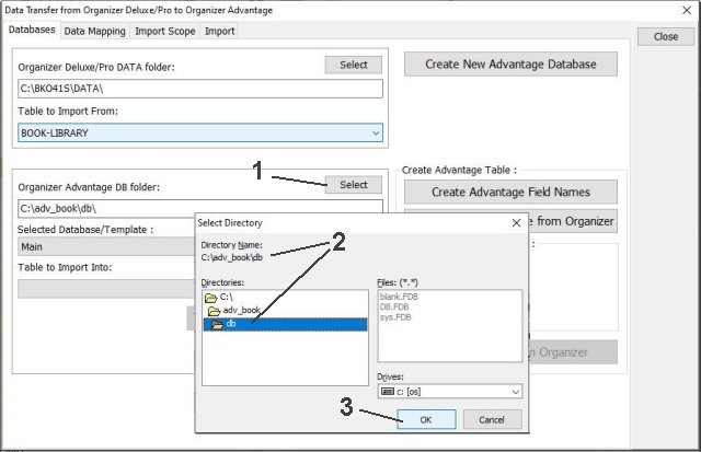 select advantage db folder