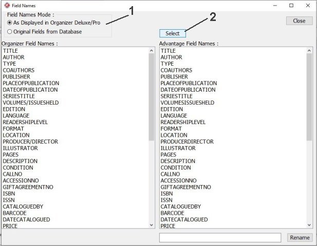 define field names