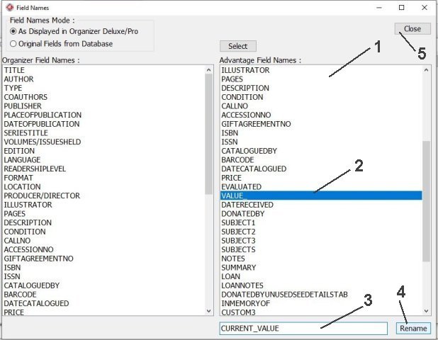 modify some field names