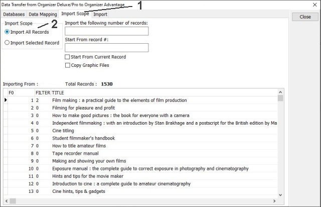 select import scope