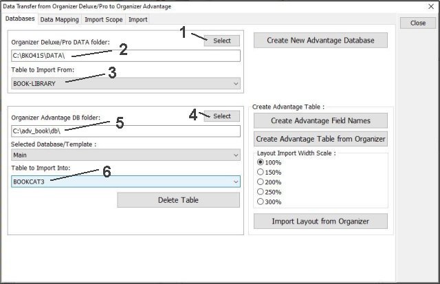 select data, db folders, select tables