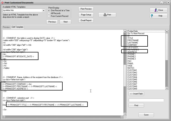 personalized letter, customize with your database