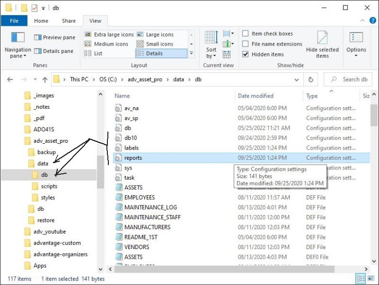folders: user setup files
