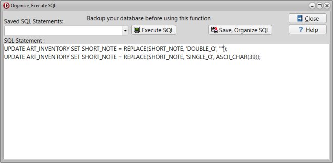run sql, replace singel and doulbe quote strings