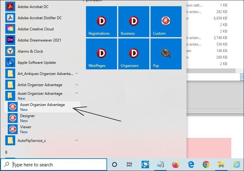 advantage windows start menu