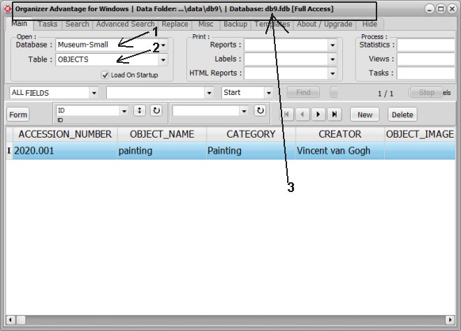 advantage, find database file name