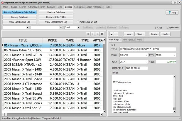 backup, backup database, backup data setup files