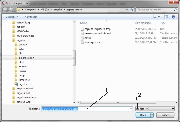 copy record into clipboard using template file, create template file