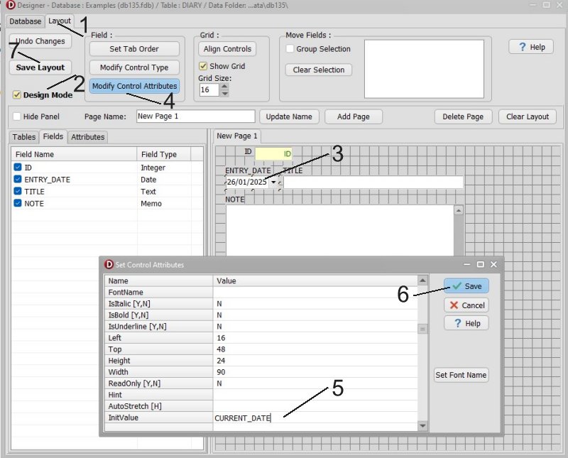 designer-build-database-diary-current-date-initial-value