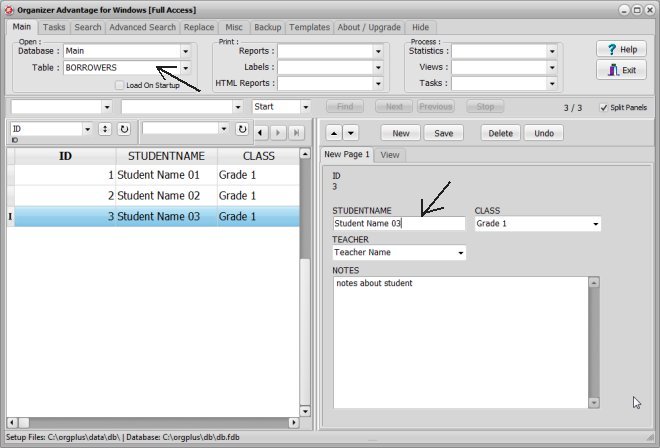 text field type, combo box control type, list source table