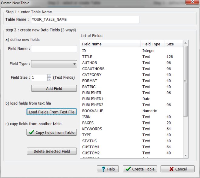 designer, create table, load from file, preview 