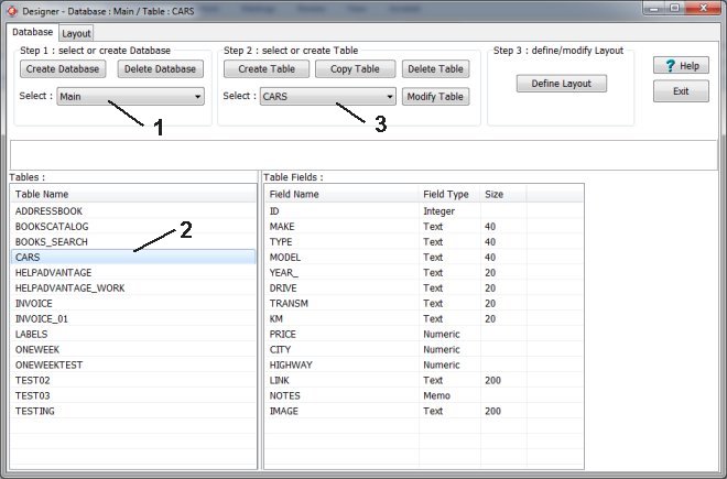 designer, select table