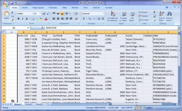 export sample, sample data in excel