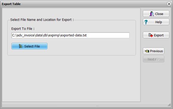 export sample, select destination file
