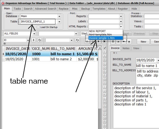 custom html document, view subfolders use table names