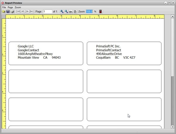 print address labels, preview labels