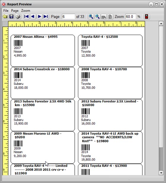 organizer advantage, label window, label sample