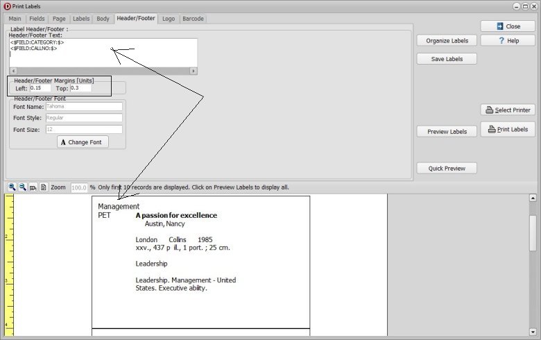 title book card, include localation and classification data fields