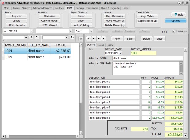 custom fields, define your state tax