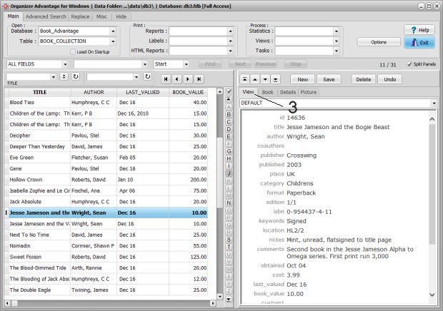 options, user interface 2, view panel 