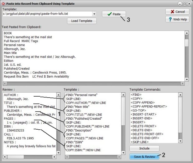 copy and paste data from the web search result into your data table, book catalog sample, the whole processing script