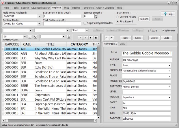 search and replace sample, create barcode numbers, review results