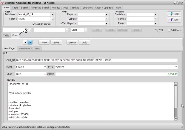 data split pane off option, form display