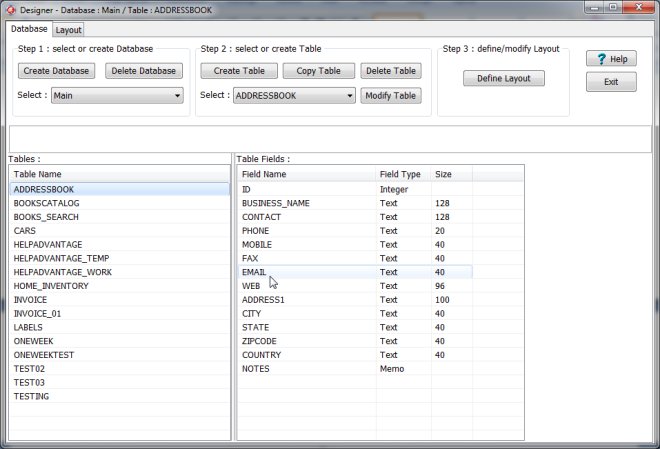 build database sample: home inventory, step 1