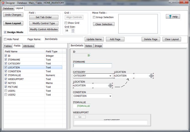 build database sample: home inventory, step 15