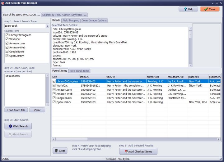 tour: book databases, auto-cataloging