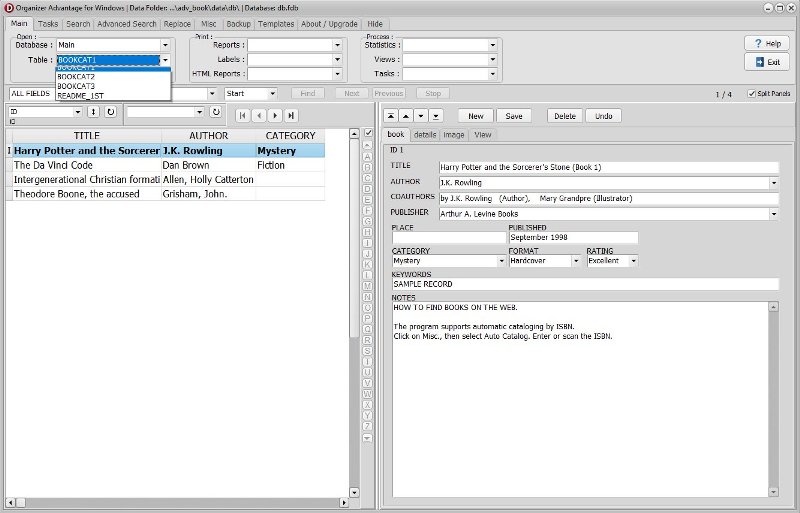 Book Collection Software for Windows | Book Organizer Advantage