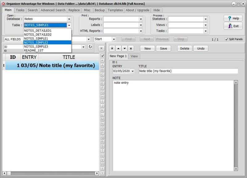 Notes Database Software for Windows | Notes Organizer Advantage