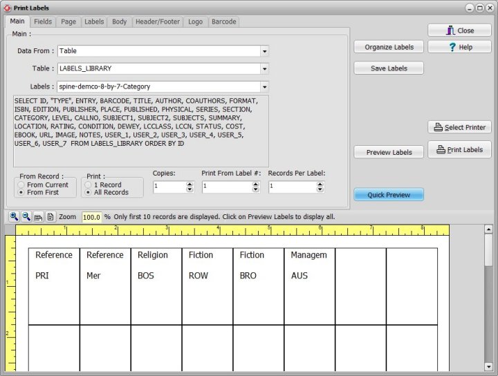 labels organizer library category author labels