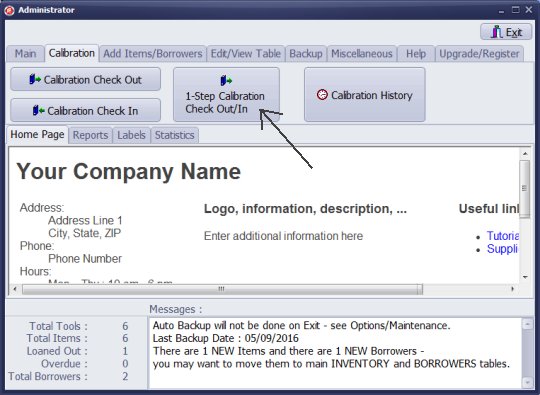 enter calibration transaction in one procedure