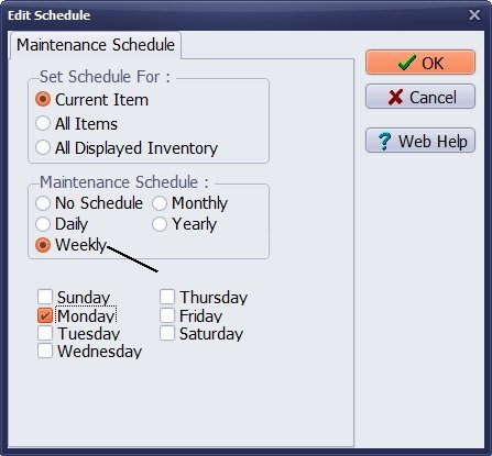 equipment maintenance, schedule weekly maintenance