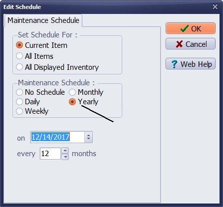 equipment maintenance, schedule yearly maintenance