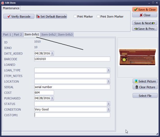 calibration management, item copy data