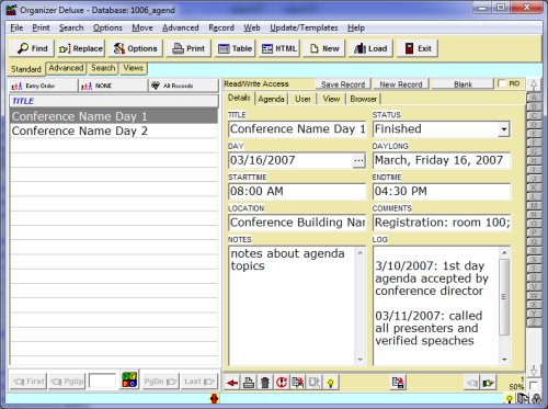 agendar table form software