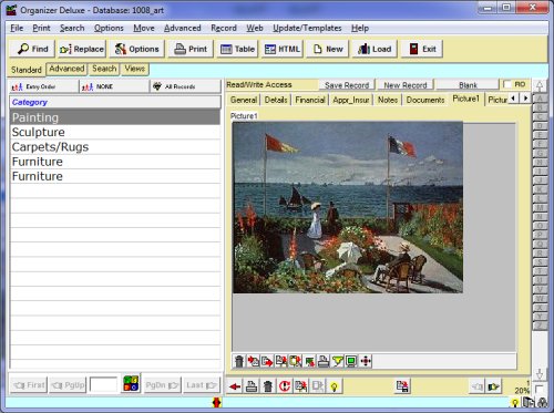 art antiques inventory software, picture